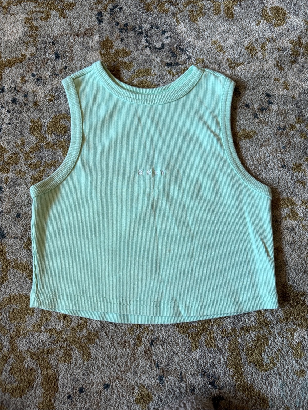 Roxy Mint Green Ribbed Tank Top